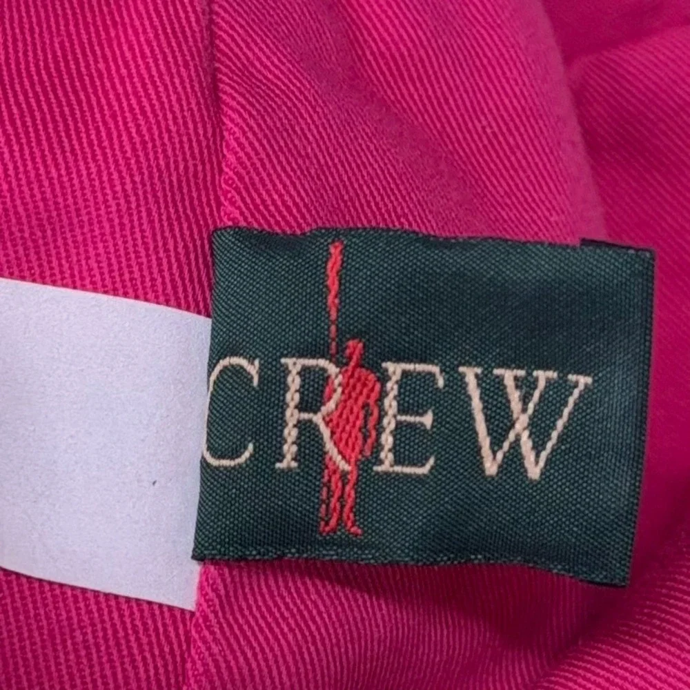 Vintage J Crew Hot Pink Cotton Bucket Hat Made in USA Safari Snap Brim Medium‎
